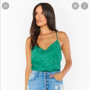 Show me your mumu leopard green bodysuit